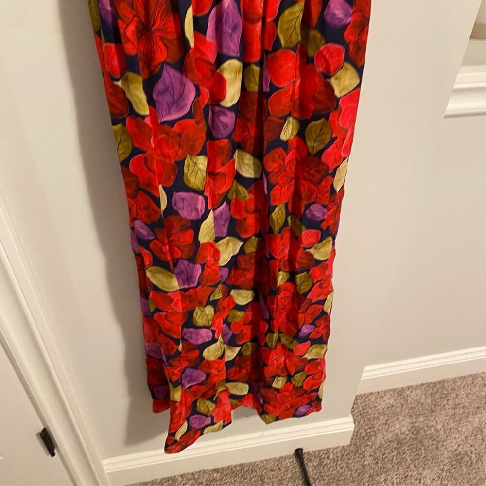 Tuckernuck DYVNA Red Green Floral Silk Maxi Dress XS - Picture 9 of 9